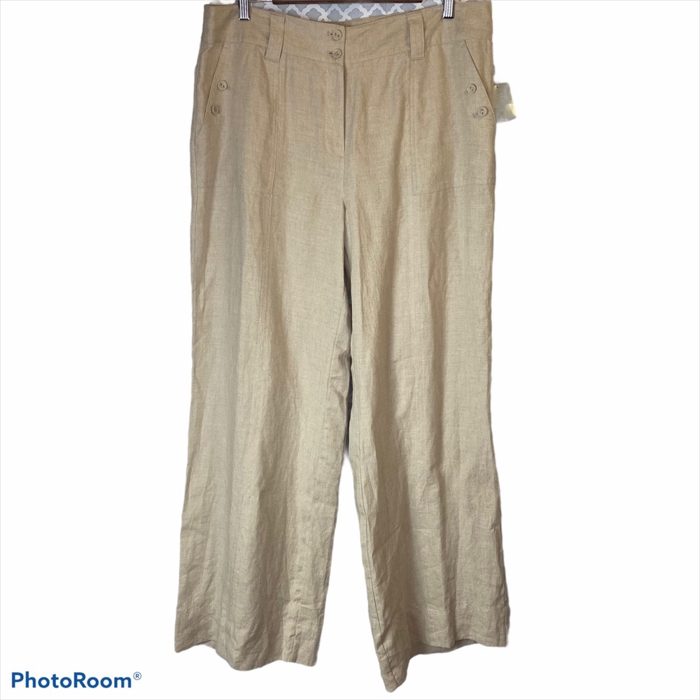 NWT Charter Club Allison Fit Flax Linen Pants
